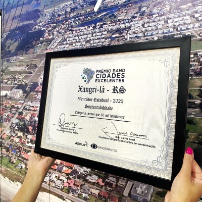 Xangri-Lá recebe prêmio Band Cidades Excelentes na categoria Sustentabilidade